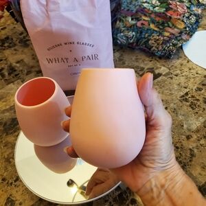 Odeme Pink Silicone Wine Glass set of 2